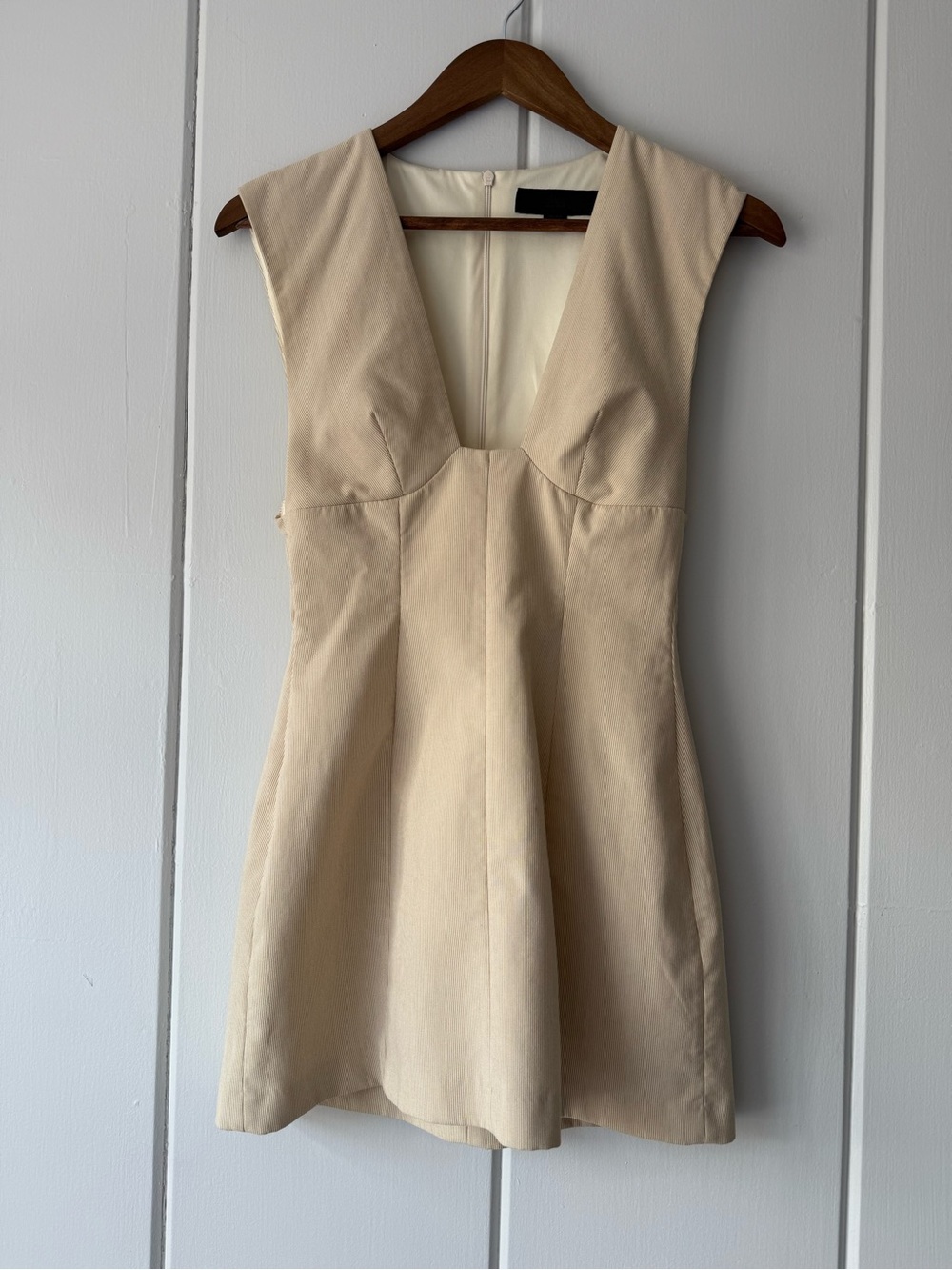 Zara Cream V-Neck Sleeveless Mini Dress